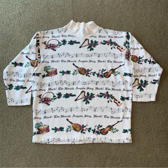 Vintage Cambridge Dry Goods Sweater Womens Small White Christmas Ladies 90s - Picture 1 of 10